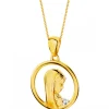 Apart Zawieszka z żółtego złota z diamentem - medalik Matka Boska - 0,004 ct - próba 375< Zawieszki