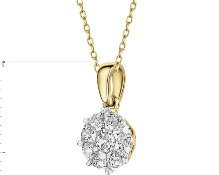 Outlet Apart Zawieszka z żółtego złota z diamentami - 0,34 ct - próba 585