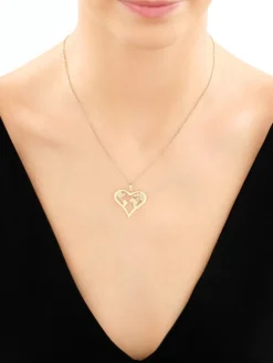 Apart Złota zawieszka - serce, mapa świata< Wszystkie