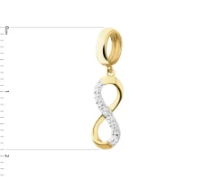 Sale Apart Złota zawieszka beads z diamentem - nieskończoność - 0,004 ct - próba 375