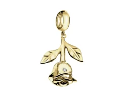 Online Apart Złota zawieszka beads z diamentem - róża - 0,004 ct - próba 375
