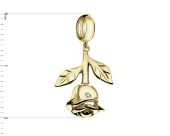 Online Apart Złota zawieszka beads z diamentem - róża - 0,004 ct - próba 375