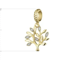 Online Apart Złota zawieszka beads z diamentami - drzewko - 0,01 ct - próba 375
