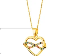 Apart Złota zawieszka z cyrkoniami - serce, nieskończoność< Zawieszki