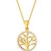 Clearance Apart Złota zawieszka z cyrkoniami - drzewko