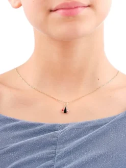 Outlet Apart Złota zawieszka z emalią - biedronka