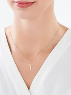 Discount Apart Złota zawieszka z wizerunkiem Chrystusa - krzyż