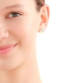 Discount Apart Złote kolczyki z emalią