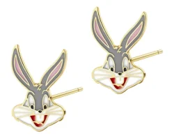 New Apart Złote kolczyki z emalią - Looney Tunes, Bugs Bunny, Warner Bros. Discovery
