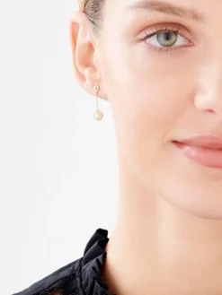 Online Apart Złote kolczyki z perłami - kulki