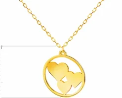 Apart Złoty naszyjnik, ankier - serca< Naszyjniki