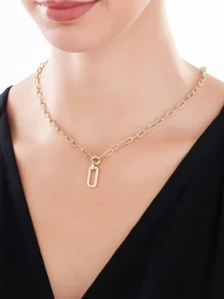 Sale Apart Złoty naszyjnik z cyrkoniami - paper clip