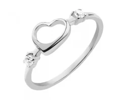 Discount Apart Złoty pierścionek z cyrkoniami - serce